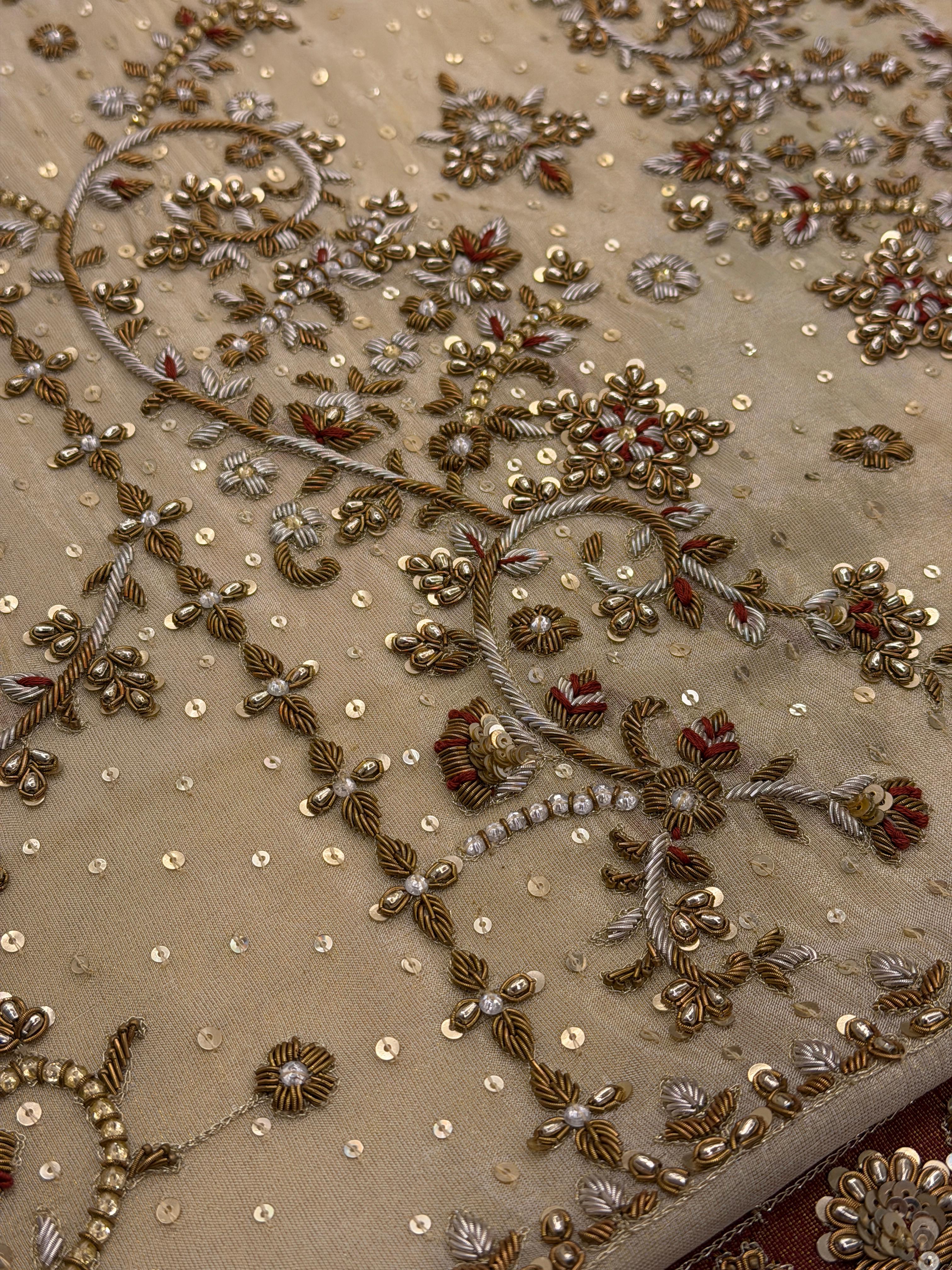 Elegant Ivory Festive Suit With Rich Handwork