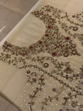 Elegant Ivory Festive Suit With Rich Handwork