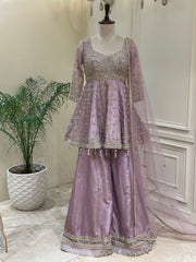 Luxury Tissue Silk Sharara Set