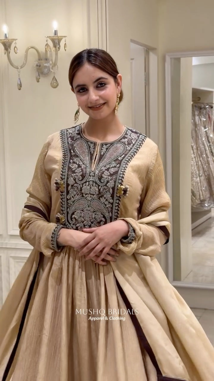 Noor-e-Zar Crush Tissue Anarkali