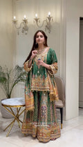 Mehr-e-Gul Tissue Sharara Set