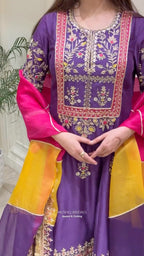 Rang-e-Bahar Cotton Silk Anarkali Set