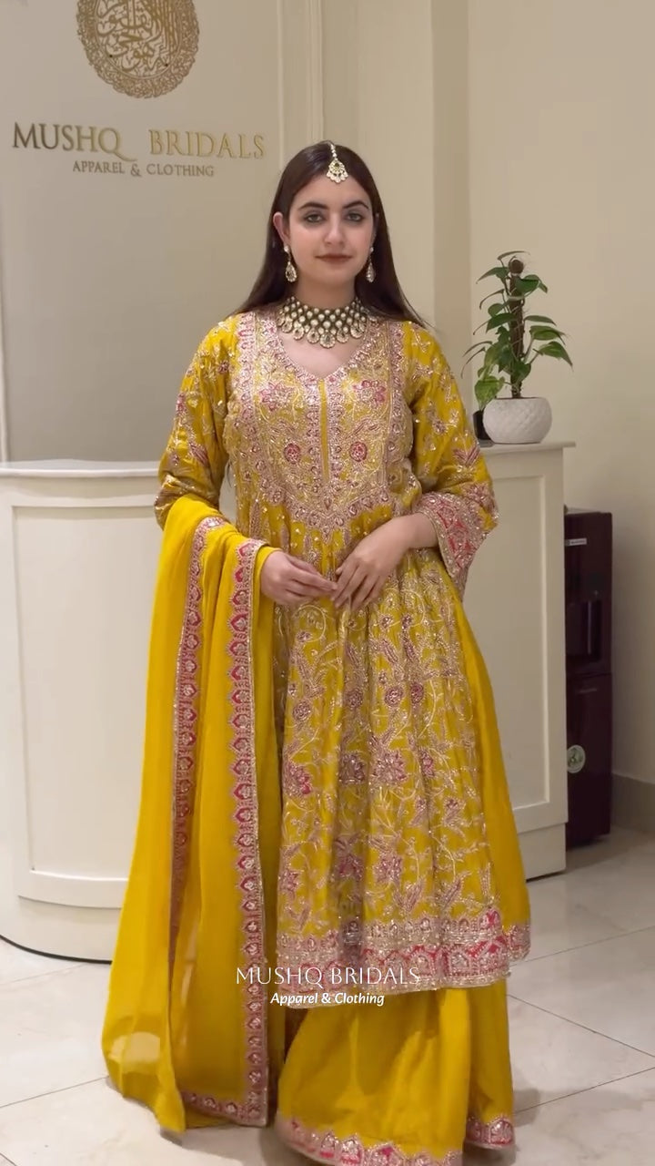 Noor-e-Meher Dola Silk Sharara Set