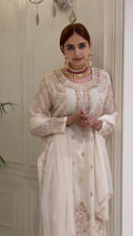 Noor-e-Sheen Pearl Organza Long Shirt Suit