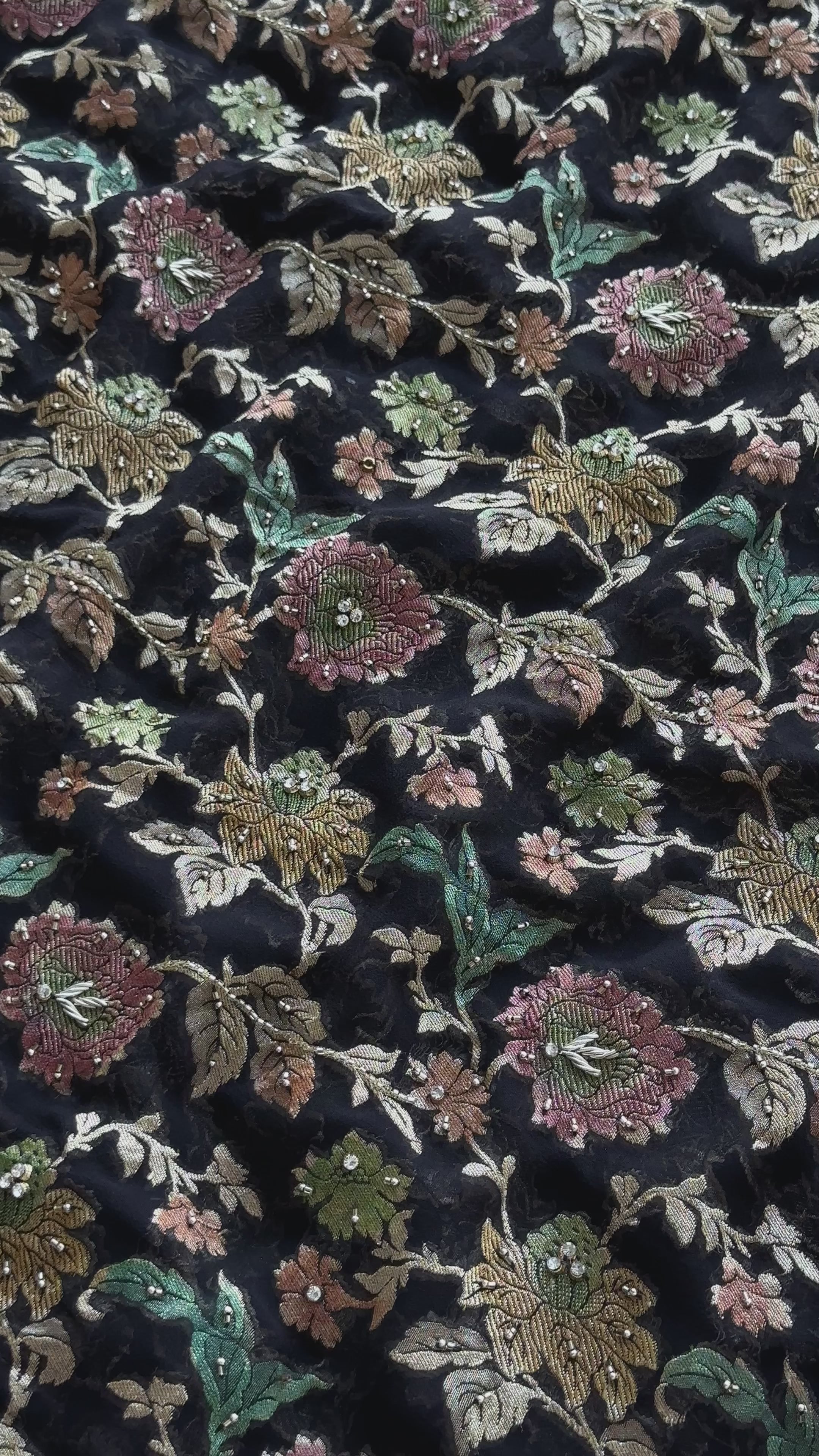 Midnight Noir Pure Banarasi Khaddi Unstitched Suit