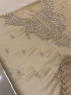 Ivory Champagne Tissue Suit With Hand Embellished Detailing