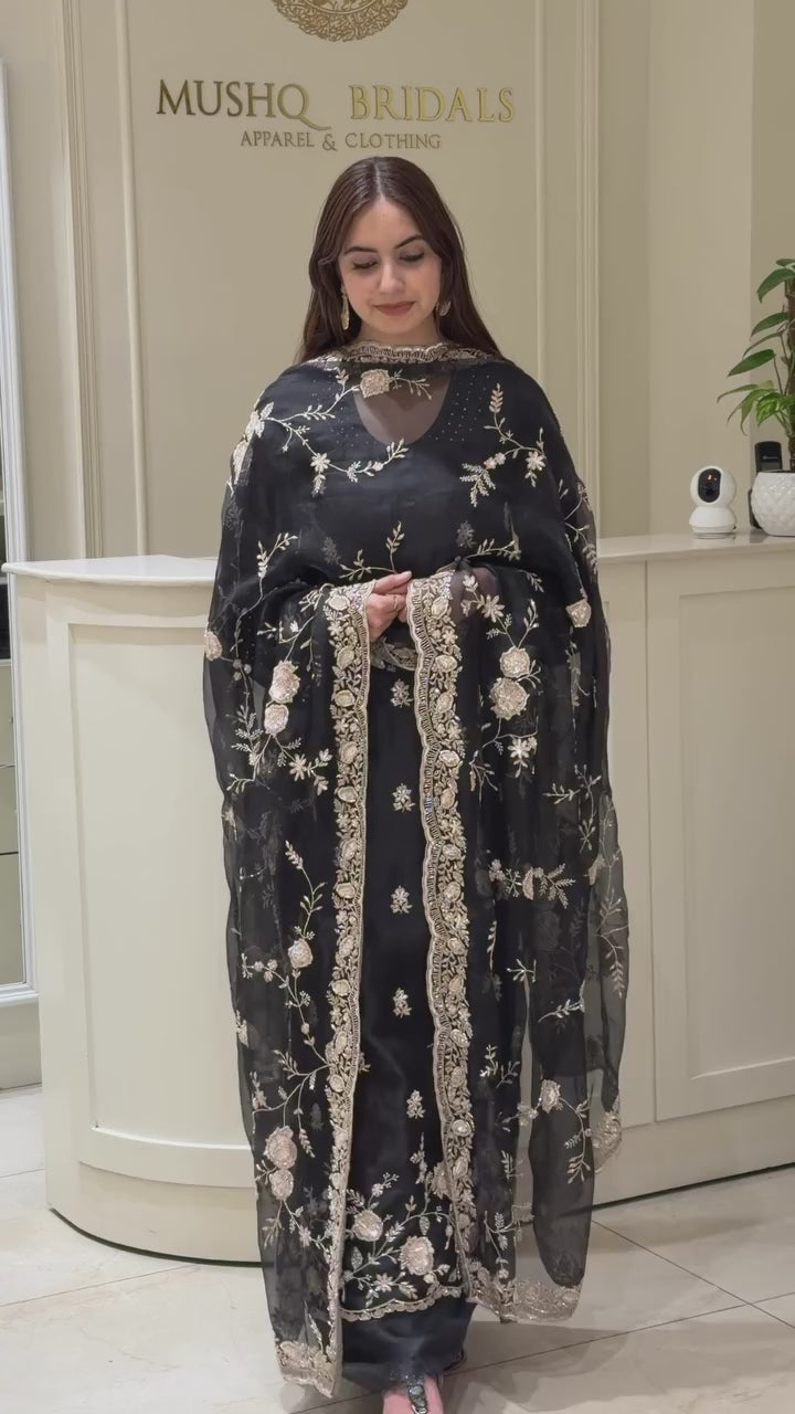 Classic Floral Embroidered Suit